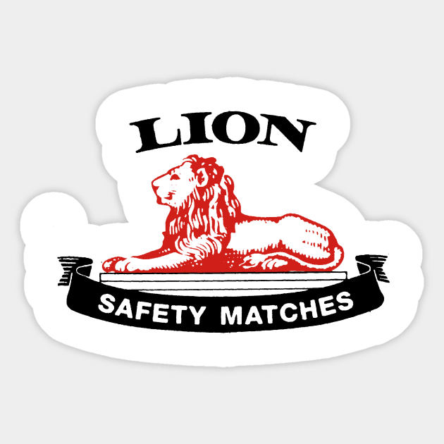 Lion Matches Sticker by Fun-E-Shirts